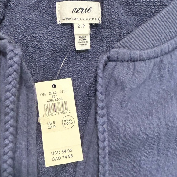 Aerie Deep Blue Blouse with Cute Tassle Details, NWT, Size Small - Picture 3 of 7